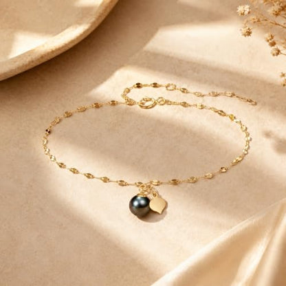 14K Gold Pearl Bracelet for Women,Lip Chain Pearls Link Bracelets Anniversary Christmas Mother’s Day Jewelry Gift for Mom Wife Her - style: style2-black pearl