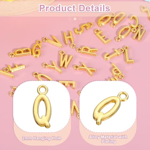 uxcell Letter Charm, Alloy Letter Initial Alphabet Charm for DIY Craft Jewelry Making Bracelets Earrings Necklace - color: Gold - Q
