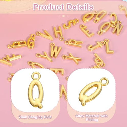 uxcell Letter Charm, Alloy Letter Initial Alphabet Charm for DIY Craft Jewelry Making Bracelets Earrings Necklace - color: Gold - Q