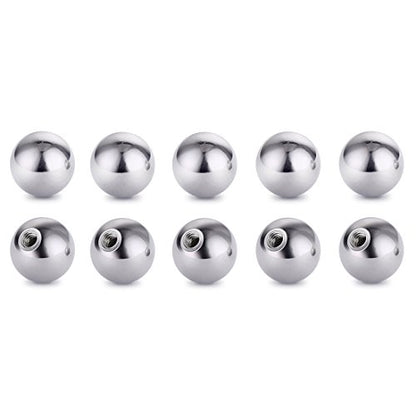 Threaded 316L Steel Replacement Balls Piercing Parts for Body Jewelry 14G 16G Barbell - style: 10pcs 14G 6mm