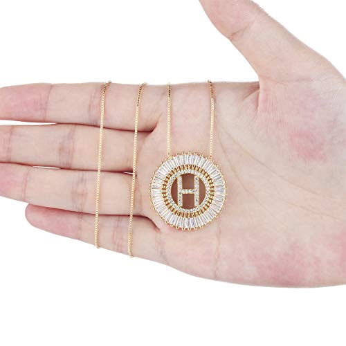 COTTVOTT A-Z Alphabet Pendant Necklaces Charms Women Initial Letter Chain Necklace 4 Colors - style: Gold-H