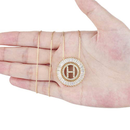 COTTVOTT A-Z Alphabet Pendant Necklaces Charms Women Initial Letter Chain Necklace 4 Colors - style: Gold-H