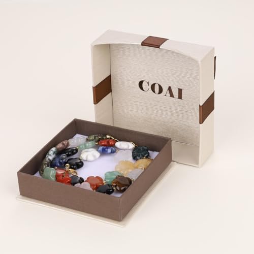 COAI Chunky Colorful Necklace for Women, Summer Beach Jewelry Crystal Flower Necklace for Women, Multi-Gemstones Sodalite Red Jasper Chunky Choker - style: Colorful Beaded Necklace