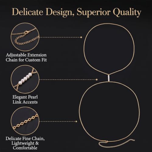 Back Necklace for Backless Dress Rhinestone Body Chain Jewelry for Women Backdrop Necklace Bridal Dress Crystal Wedding Jewelry Gift - color: A7：pearl