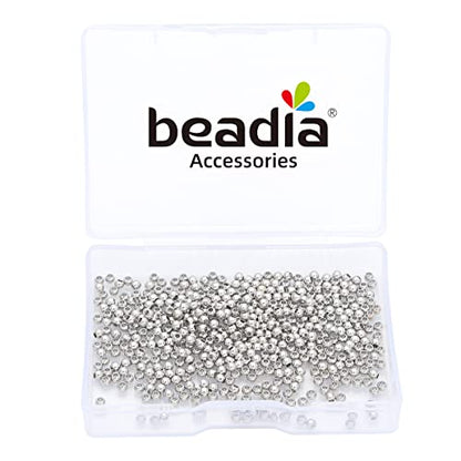 Platinum Plated Round Spacer Beads 2.5mm 500pcs for Jewelry Making Findings Non Tarnish - color: Platinum, size: 2.5mm