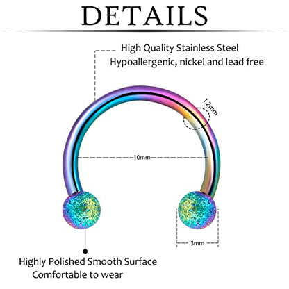 ONESING 53-80 Pcs Septum Rings 16g, Septum Rings for Women Septum Piercing Jewelry Horseshoe Nose Hoop Rings Lip Tragus Cartilage Earrings Stainless Steel Body jewelry 10mm - color: MixcolorA-80 Pcs
