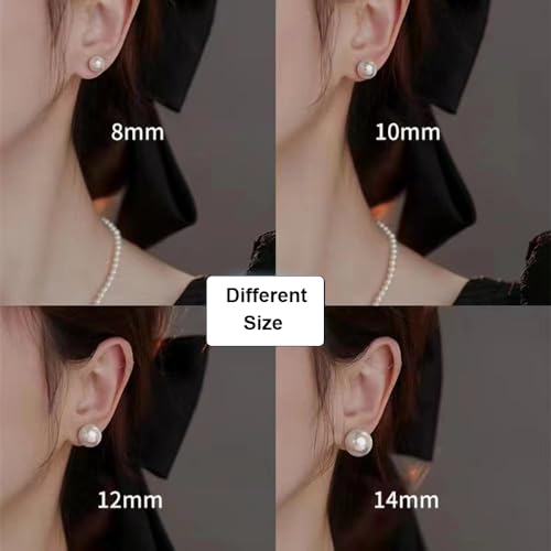 Pearl Clip on Earrings for Women Drop Clip Earrings for Women Gold Plated White Imitation Pearl Earrings Fashion - color: White Pearl 10mm