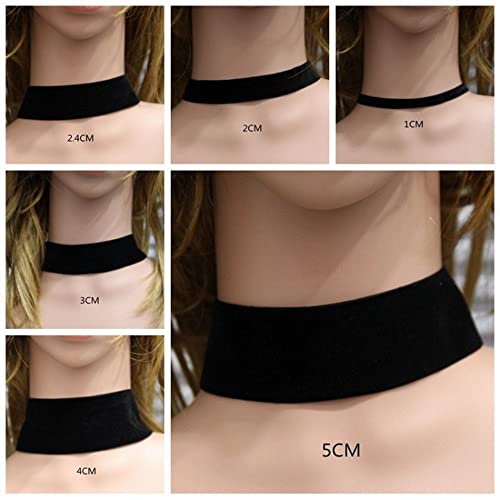 Velvet Choker Statement Jewelry Gothic Adjustable Elegant Classic Vintage Black Ribbon(1cm)