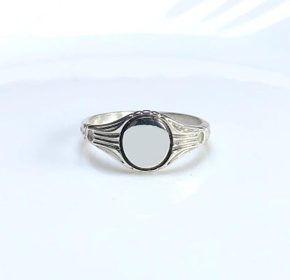 Personalized Oval Signet Ring, Custom Engraved Initials, Valentine's Gifts, Birthday Gift, Letter Engraved Signet Ring, 925 Sterling Silver - color: Rose Gold Vermeil