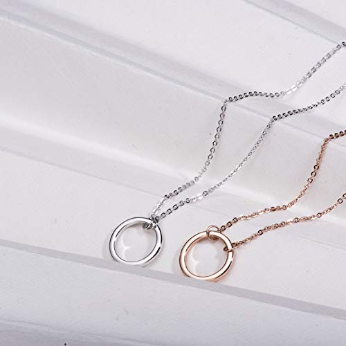 S.Leaf 18K Gold Plated Cubic Zirconia Choker Necklace for Women 925 Sterling Silver Layered Coin Moon Star Heart Circle Crystal Lariat Pendant Necklaces Gifts for Women Trendy - color: Circle_Silver