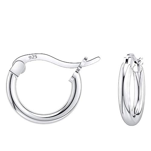 Savlano 925 Sterling silver Round Hoop Earrings for Women & Men Comes in 10MM-25MM - size: 10 Millimeters