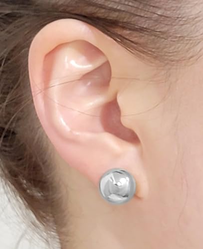 Stainless Steel Gold Button Earrings for Women – Half Ball Round Dome Studs – High Polished 10mm-24mm – Ideal Gift for Women - style: Stainless Steel - Dome