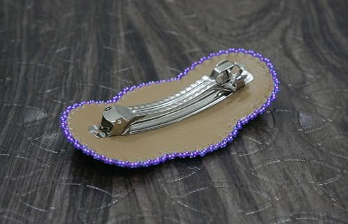 Beaded Hair Clips Native American Style Handmade Collection (Trans purple) - color: Trans purple
