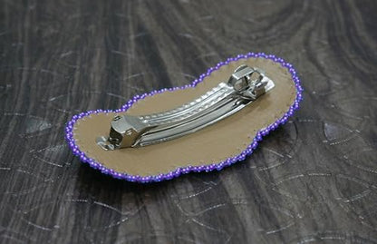 Beaded Hair Clips Native American Style Handmade Collection (Trans purple) - color: Trans purple