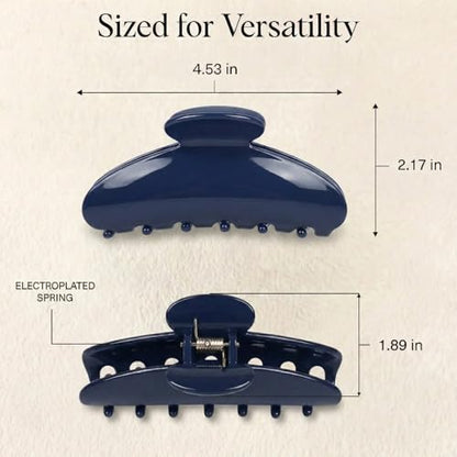 4Pcs Large Claw Hair Clips for Women, 4-Inch Durable Hair Claw Clips Smooth & Easy to Wear|No Snagging & a Secure Grip, Fashion Hair Accessories for Thin & Medium Thick Hair(Blue Apricot Gray Green) - color: Group 2