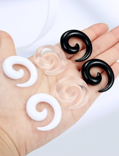 14-00G Ears Gauges Tunnels Plugs for Women Acrylic Spiral Snail Ear Gauge Septum Stretching Kit Earring Expander Stretcher Earrings Piercing Jewelry for Women Men - style: 0G Tapers