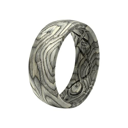 Groove Life Nomad Silicone Ring Breathable Rubber Wedding Rings for Men, Lifetime Coverage, Unique Design, Comfort Fit Ring - color: Ash