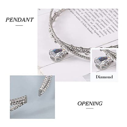 JEAIRTS Rhinestone Choker Necklace Silver Diamond Chain Jewerly for Women | Sparkly Multi-row Crystal Chokers Women's Wedding Prom Formal Jewelry Accessories - color: Style 4