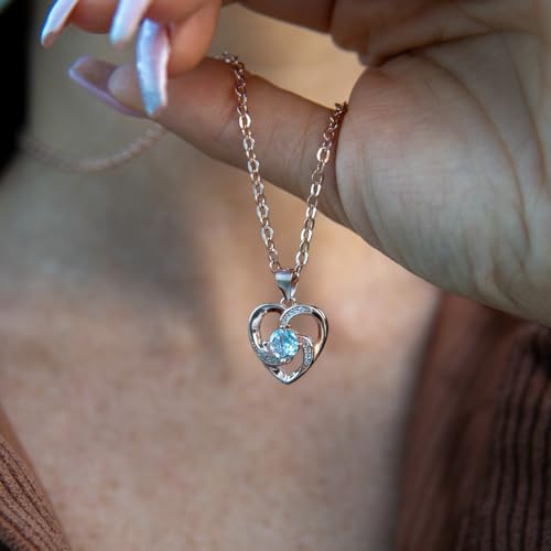 SERASAR Rose Gold Heart Pendant Necklace Women Cute Jewelry Cubic Zirconia - color: Rosegold, style: Emotion