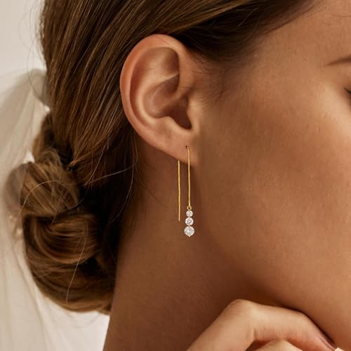 Pearl Earrings for Women Trendy, 14k Gold Plated Freshwater CZ Leaf Pearl Dangle Drop Gold Earrings Lightweight Hypoallergenic Stud Earring Bridesmaid Wedding Gold Jewelry for Women Gifts - style: style 5