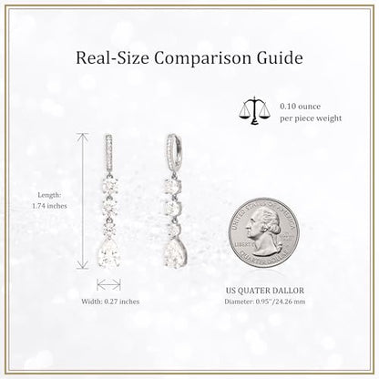 Sonateomber Christmas Tree Dangle Small Gold Hoop Earrings for Women, Cute Sparkly CZ Rhinestone Maple Clover Leaf Drop Earings Thanksgiving Holiday Accessories Fashion Jewelry Gift - color: Silver Teardrop