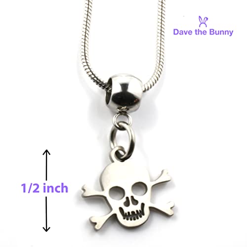 Dave The Bunny Skull Snake Chain Charm Necklace