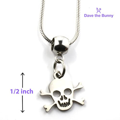 Dave The Bunny Skull Snake Chain Charm Necklace