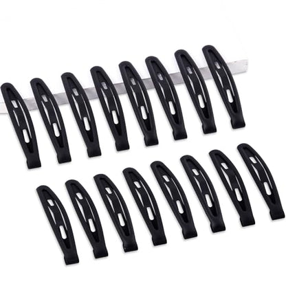 16 PCS Snap Hair Clips Metal Barrettes for Women Non Slip Barrettes for Thick and Thin Fine Hair,Matte Black,2.36 x 0.43 Inches. - color: Matte Black