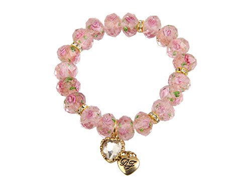 Betsey Johnson Womens Heart Charm Bracelet - color: Pink