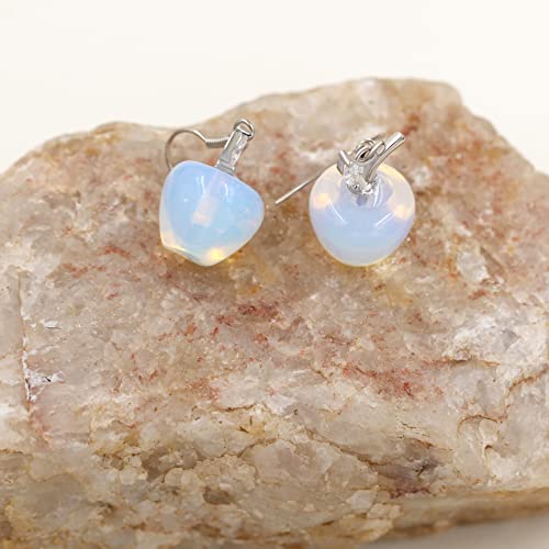 Uloveido Apple Necklace and Earrings Set for Women Cute Apple Jewelry Set for Teacher Mom YL007 - color: Opal