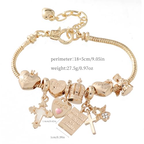 Cross bracelet for women Sacred Heart of Jesus Gold Bracelets for Women Confirmation and Baptism Gifts, Encouragement Presents for Mom Sister Daughter and Friends, Christian Jewelry | sacred heart bracelet,christian bracelet,heart bracelet for women,catho