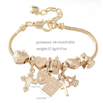 Cross bracelet for women Sacred Heart of Jesus Gold Bracelets for Women Confirmation and Baptism Gifts, Encouragement Presents for Mom Sister Daughter and Friends, Christian Jewelry | sacred heart bracelet,christian bracelet,heart bracelet for women,catho