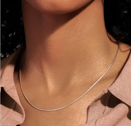 925 Sterling Silver Italian Snake Chain Necklace - Secure Lobster Clasp, Perfect for Layering - Durable Necklace & Bracelet Chains for Everyday & Special Occasions - size: 18, style: 0.7
