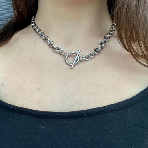 Gold Necklace for Women Gold T Bar Necklace OT Clasp Necklace Paperclip Chain Necklace Dainty Necklace Choker Necklaces Jewerly Gift