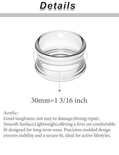 6G-50mm Hollow Acrylic Ear Plugs Tunnels for Women Men Double Flared Saddle Ears Gauge Plug Stretcher Expander Piercing Body Jewelry Black White Clear 1 Pairs - color: Clear, size: 30mm = 1 3/16 inch
