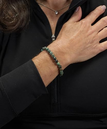 Cherry Tree Collection - Small, Medium, Large Sizes - Gemstone Beaded Bracelets For Women and Men - 6mm Round Beads - color: African Turquoise, size: Medium