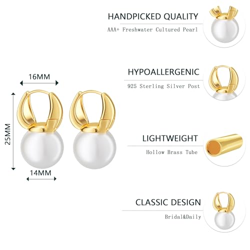 Necocy Chunky Gold Hoop Earrings for Women Non Tarnish, 14k Gold Plated Thick Triple Hoop Earrings Hypoallergenic Trendy Hoops Dainty Jewelry Gifts for Women - style: Drop Pear Hoop