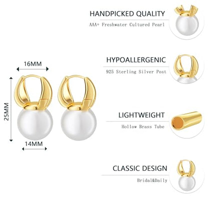 Necocy Chunky Gold Hoop Earrings for Women Non Tarnish, 14k Gold Plated Thick Triple Hoop Earrings Hypoallergenic Trendy Hoops Dainty Jewelry Gifts for Women - style: Drop Pear Hoop
