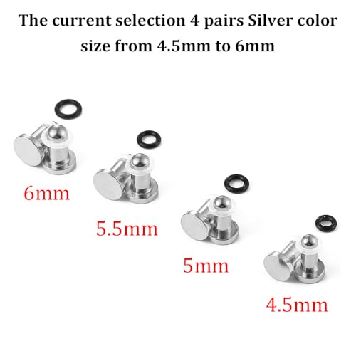 LADEMAYH Comfy Dead Stretching Ear Tapers Stretching Kit, Small Gaps Packed, 0.5mm Increments, Surgical Stainless Steel 316L, Flat Top Ear Plugs, Pain-Free Body Piercing Jewelry for Women & Mens - color: Silver, size: 4.5-6mm 8pcs