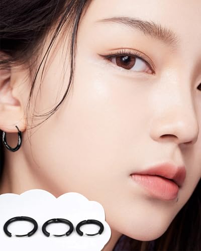 JELIEE 9 Pairs 316L Surgical Stainless Steel Small Hoop Earrings 8mm 10mm 12mm Hypoallergenic Thin Hoop for Men Women Huggie Hoop Earrings Cartilage Helix Lobes Multiple Piercing Jewelry