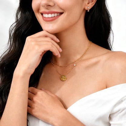 KSF Gold Lariat Necklace for Women Y Shaped Layered CZ Drop Chain | Y shaped necklace; Layered CZ detail; Long lariat style; Gift for her - color: Gold-14