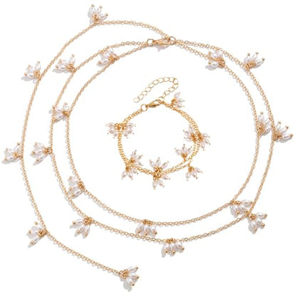 Dainty Prom Lariat Necklace 14k Gold Y Long Pearl Necklaces for Women Costume Accessories Jewelry Gifts - color: Silver