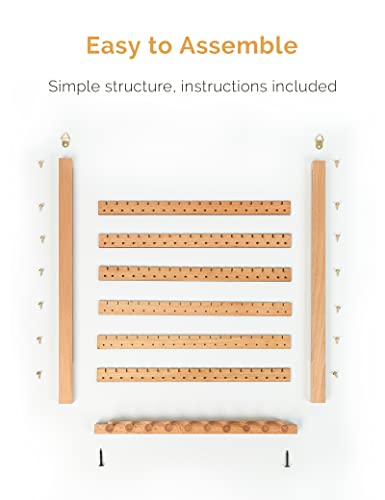 Mymazn Beech Earring Wall Holder Hanging Jewelry Organizer Assembly Display Wall Mount Organizer for Necklaces Rings Scrunchies - color: yellow