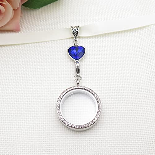 IDLAN Wedding Bouquet Locket Charm Rhinestone Photo Charm Memorial Bride Pendant Memorial Photo Keepsake Something blue
