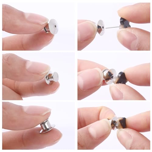 30Pcs Metal Locking Pin Backs for Enamel Lapel Badges | Metal Material,For Brooch Badge Enamel DIY, Pin Backings Keepers Locking Buckles, Secure Clasp Holds Pins Firmly