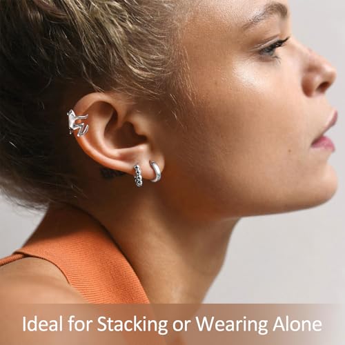 ChicSilver 925 Sterling Silver Ear Cuffs Non-Piercing Cartilage Earrings: Various Styles, Conch Cuffs (with Gift Box) - style: C: Frog Cuff