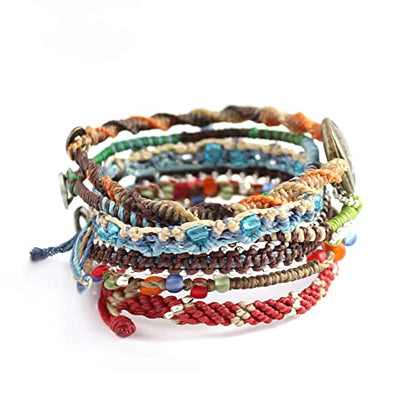 Wakami Charm Bracelet Stack Beaded Stackable Bracelets for Women - color: Earth | 6.5IN