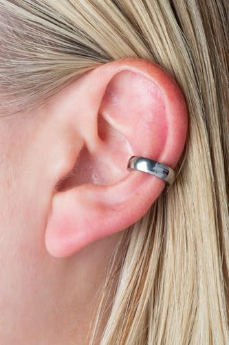 Aloha Earrings Domed Cuff Clip On Non-Piercing Huggie Hoop Earrings - style: Rose Gold Tone