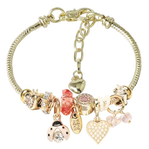 DS Charm Bracelets for teen girls exquisite cute cartoon friendship bracelet Gold Stainless Steel Bangle birthday Gift box Adjustable little girls kids jewelry holiday gifts - style: GOLD-10