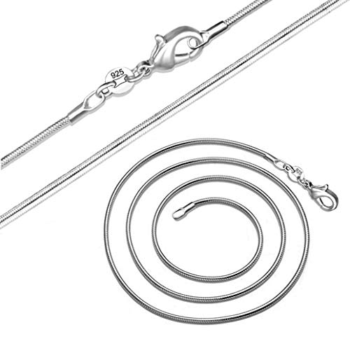 Fashion 925 Sterling Silver 1mm Snake Chain Necklace Jewelry Chain 16" - 30" for Men & Women (16 Inches) - size: 16 Inches